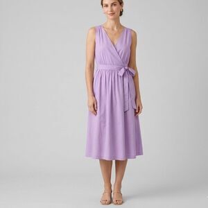 Banana Republic Lavender Wrap Dress NWT Midi Sleeveless Size 4 V-Neck Pockets Ne